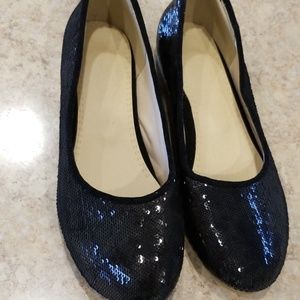 Black Sequin flats